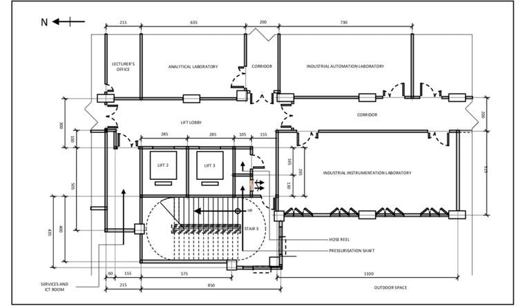 Typical industrial extraction facility floor plan